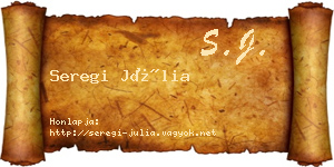 Seregi Júlia névjegykártya